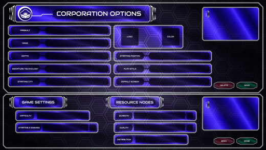 UI/UX Artist: Corporation Screen Mk II